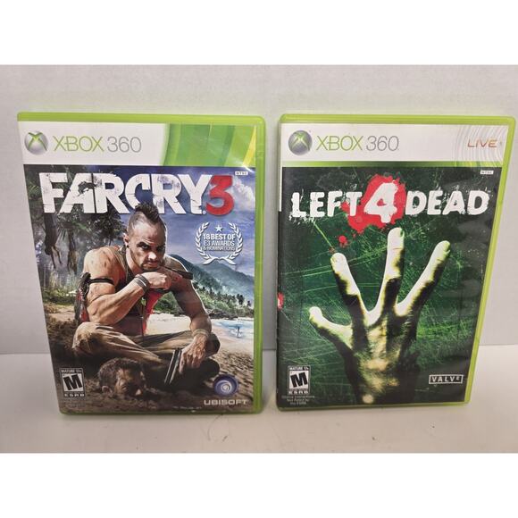 Left 4 Dead And Farcry 3 Lot Xbox 360, Both CIB COMPLETE Live Far Cry - Picture 1 of 4